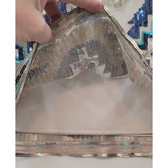 Alya Francesca's NWT Sequin Mini Skirt Soutwestern Aztec Tribal Multicolor Sz.M - Picture 9 of 10